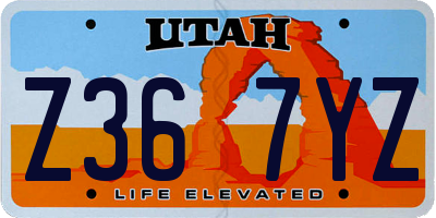 UT license plate Z367YZ