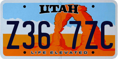 UT license plate Z367ZC