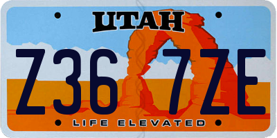UT license plate Z367ZE