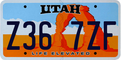 UT license plate Z367ZF