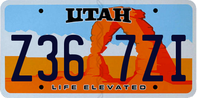 UT license plate Z367ZI