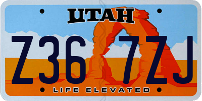 UT license plate Z367ZJ