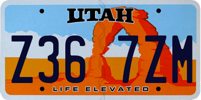 UT license plate Z367ZM