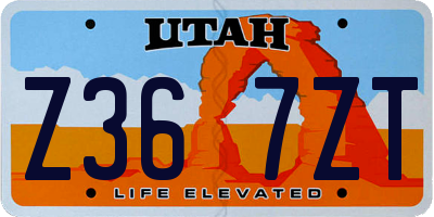 UT license plate Z367ZT