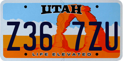 UT license plate Z367ZU