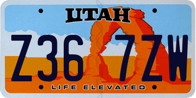 UT license plate Z367ZW