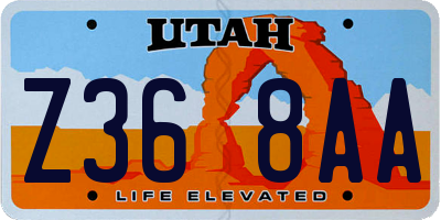 UT license plate Z368AA