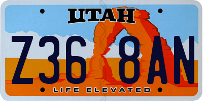 UT license plate Z368AN