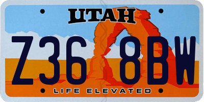 UT license plate Z368BW