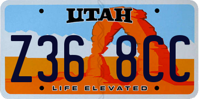 UT license plate Z368CC