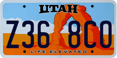 UT license plate Z368CO