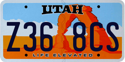 UT license plate Z368CS