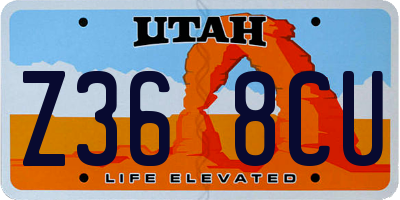UT license plate Z368CU