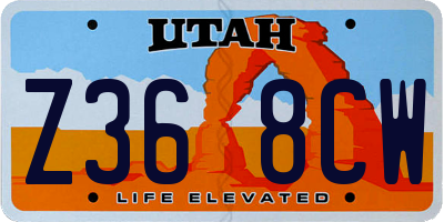 UT license plate Z368CW