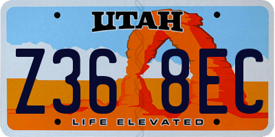 UT license plate Z368EC
