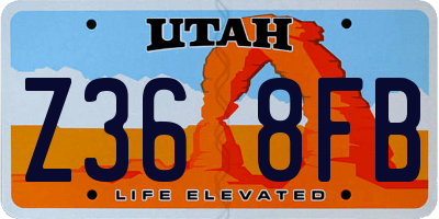 UT license plate Z368FB