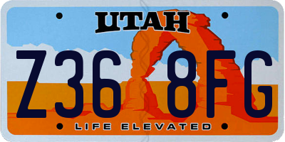 UT license plate Z368FG