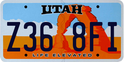 UT license plate Z368FI