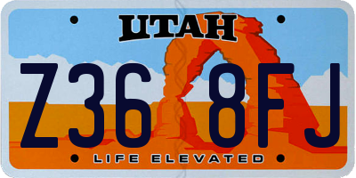 UT license plate Z368FJ