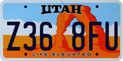 UT license plate Z368FU
