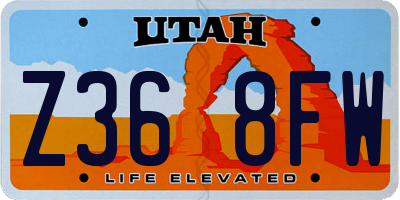 UT license plate Z368FW