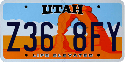 UT license plate Z368FY