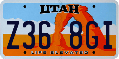 UT license plate Z368GI