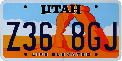 UT license plate Z368GJ