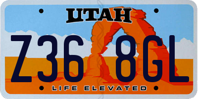 UT license plate Z368GL