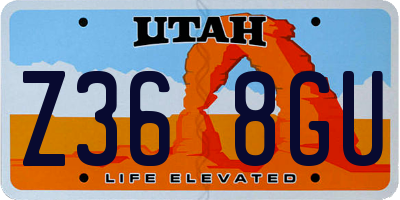 UT license plate Z368GU
