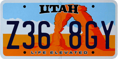 UT license plate Z368GY