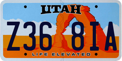 UT license plate Z368IA