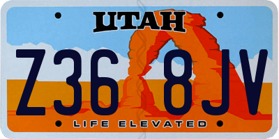 UT license plate Z368JV