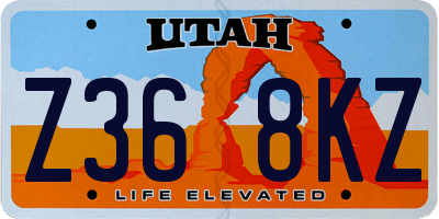 UT license plate Z368KZ