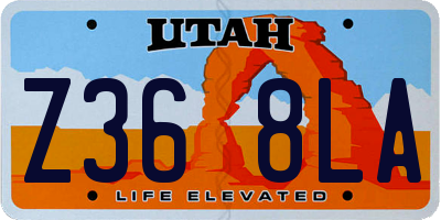 UT license plate Z368LA