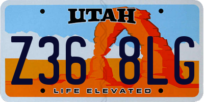 UT license plate Z368LG