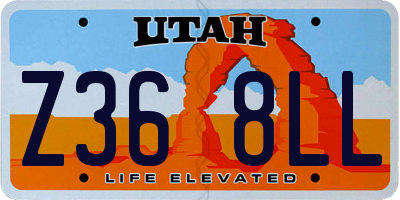 UT license plate Z368LL