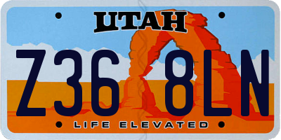 UT license plate Z368LN