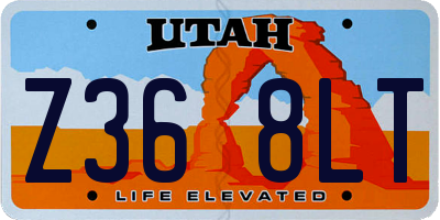UT license plate Z368LT