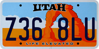 UT license plate Z368LU