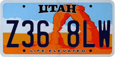 UT license plate Z368LW