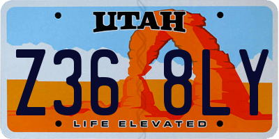 UT license plate Z368LY