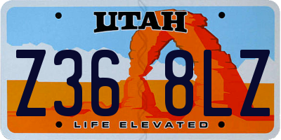 UT license plate Z368LZ