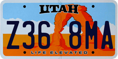 UT license plate Z368MA
