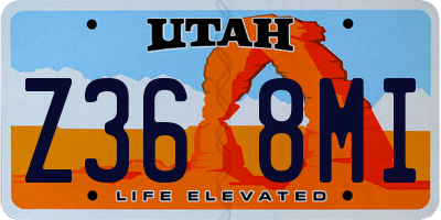 UT license plate Z368MI