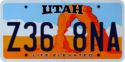 UT license plate Z368NA