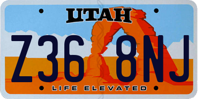 UT license plate Z368NJ