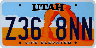 UT license plate Z368NN