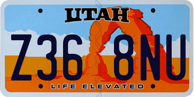 UT license plate Z368NU