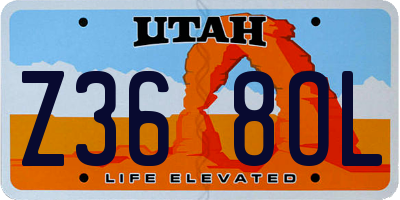 UT license plate Z368OL